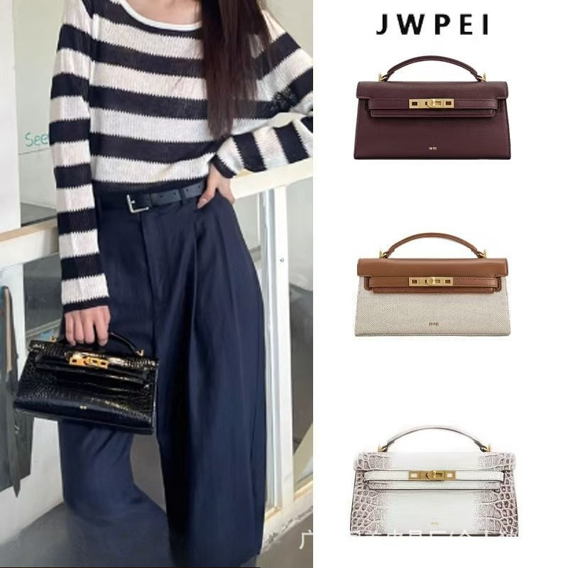 Structured Handbag Top Handle - JW PEI Noor Women's Croc Embossed