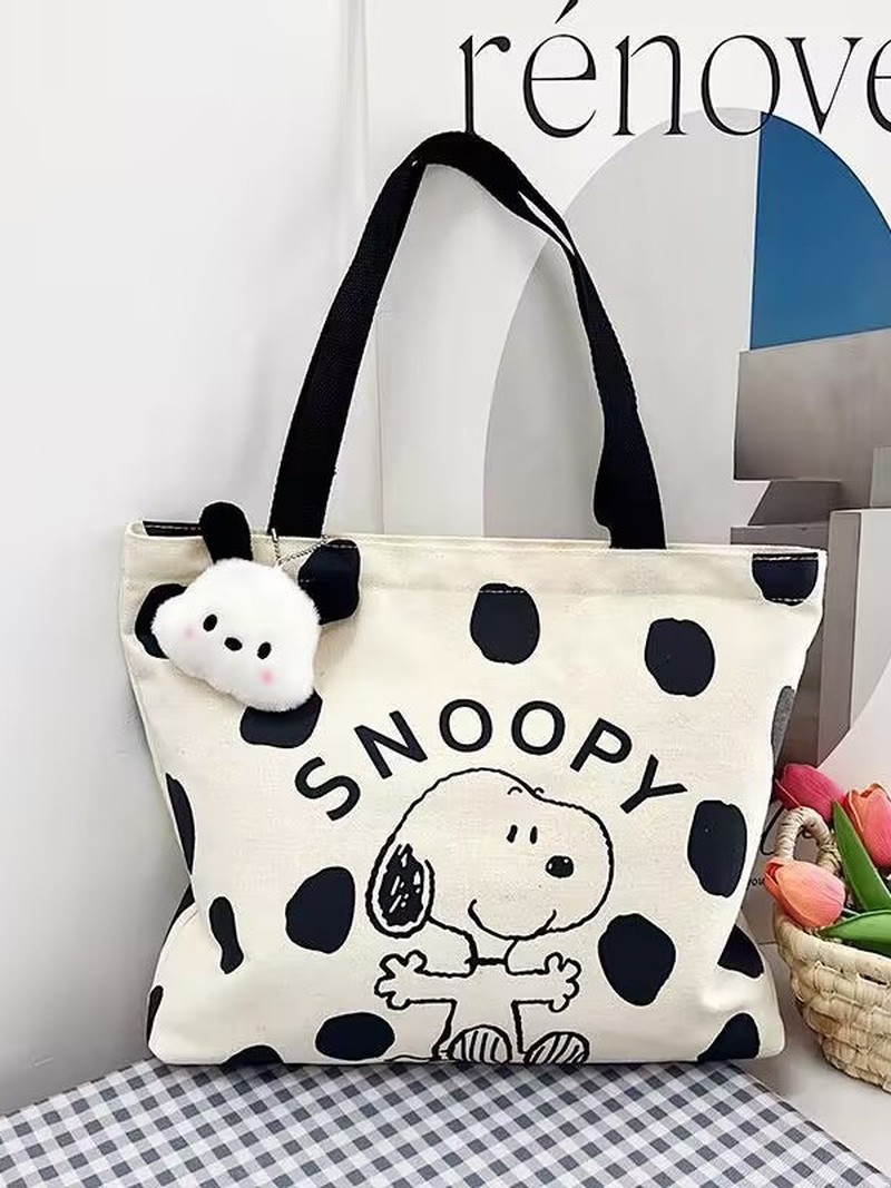 Canvas Tote Designer - Cartoon Snoopy Canvas Shoulder Bag for