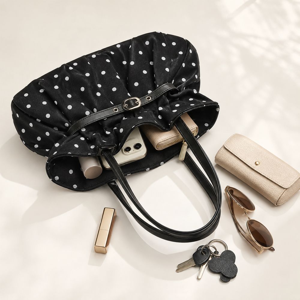 Polka Dot Pattern Polka Dot Sh - огляд і ціна Structured Handbag Top Handle