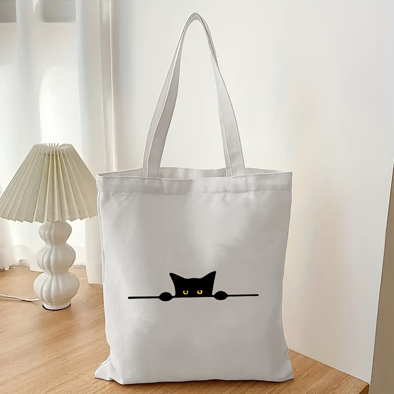 Linear Cat Print Pattern Fashi - огляд і ціна Canvas Tote Designer