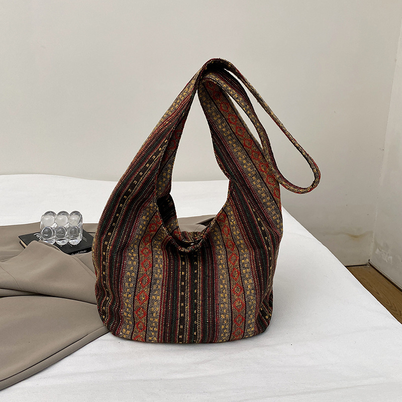Striped Large Capacity Crossbo - огляд і ціна Canvas Tote Designer