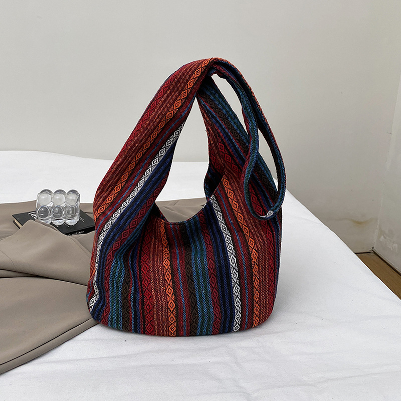 Striped Large Capacity Crossbo - огляд і ціна Canvas Tote Designer