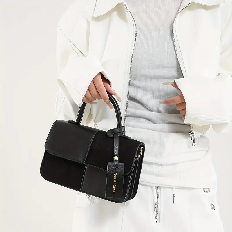 Women's Black Shoulder Bag, Sm - огляд і ціна Structured Handbag Top Handle