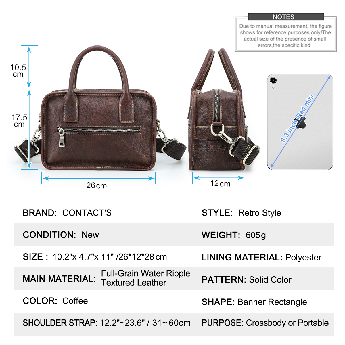 CONTACT'S Genuine Leather Men  - огляд і ціна Luxury Bags For Men