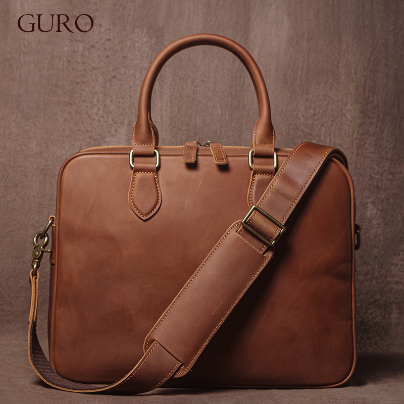 GURO Men Crazy Horse Cowhide B - огляд і ціна Luxury Bags For Men