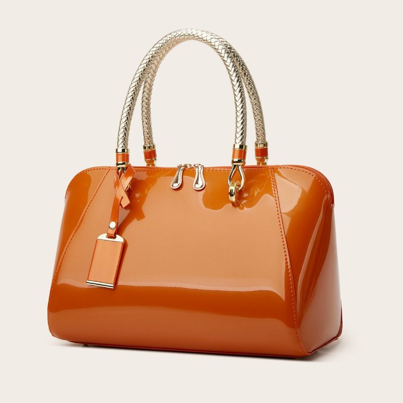2026 New Women Patent Leather  - огляд і ціна Structured Handbag Top Handle